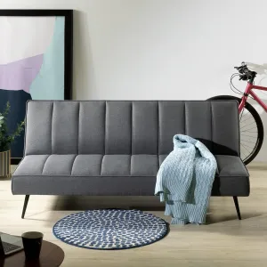 Zinus Quinn Convertible Sofa Bed, 2 in 1 Folding Sofa, Dark Grey Fabric, Full Size, 66.1 x 33.1 x 15 inches, Modern Style, Living Room, Guest Home Office